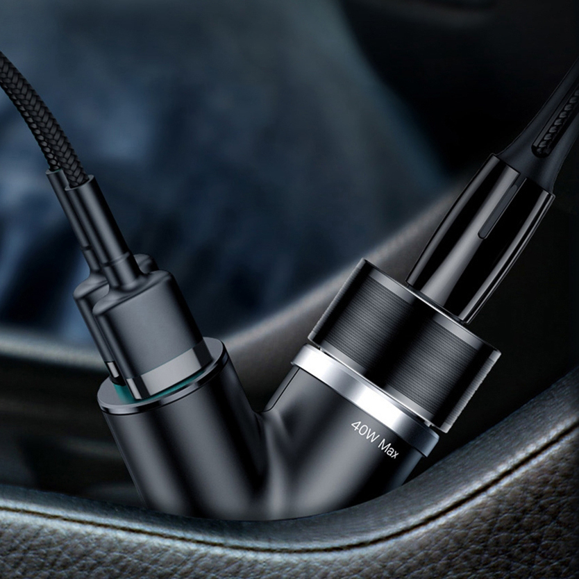 Baseus Y-Type Dual USB Car Charger / Cigarette Lighter Splitter